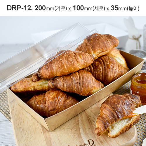 크라프트 직사각 종이용기 뚜껑선택가능 DRP-12 한박스400개일프로팩